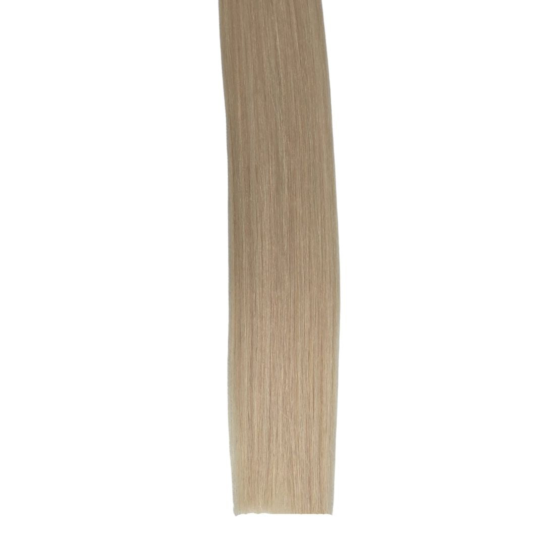 Remalisse Nano Tip Hair Extensions - double drawn thick ends close-up showing full density Remy hair.