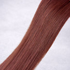 Remalisse Nano-Tip Hair Extensions- shade Crimson Chestnut Double drawn Remy human hair. 