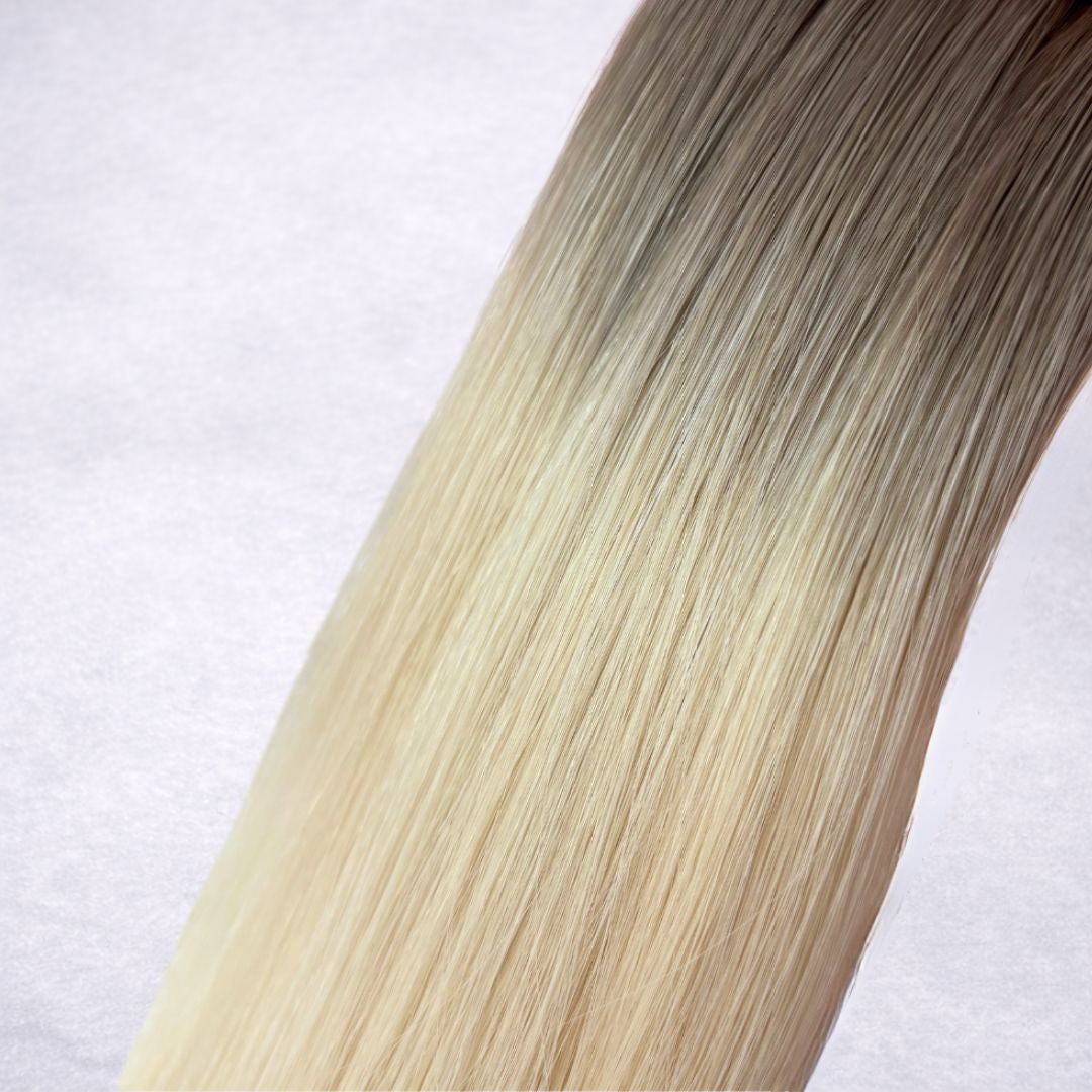 Remalisse Tape Weft Hair Extensions- shade Vanilla Melt Double drawn Remy human hair. 